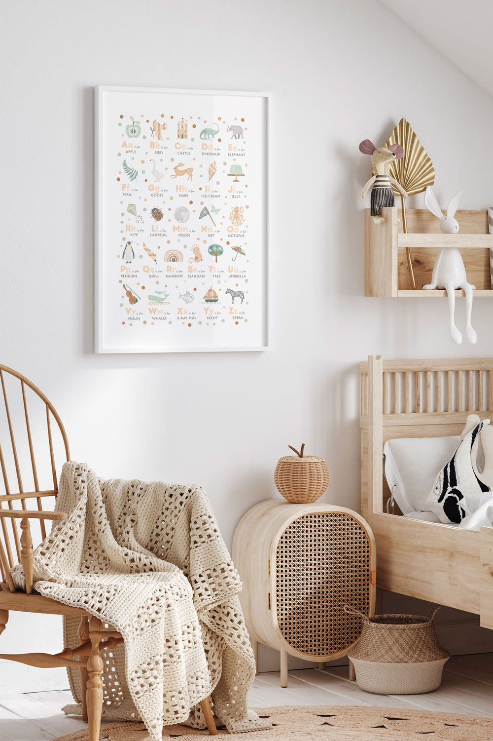 Children's Boho Alphabet Nursery Print - PaperPaintPixels