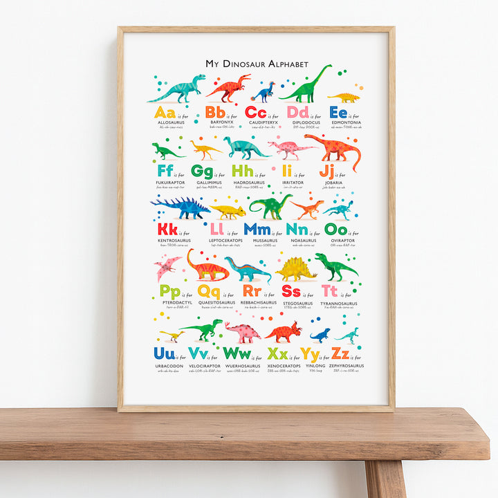 Colourful Dinosaur ABC Print