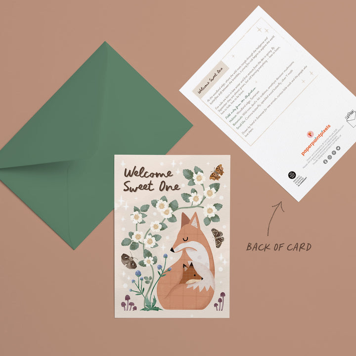 Woodland Fox New Baby Card | Welcome Sweet One
