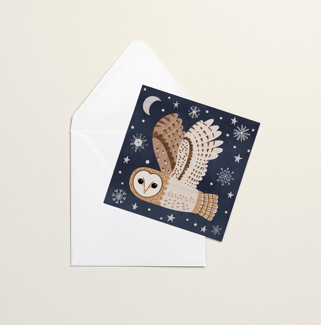 British Barn Owl Christmas Card