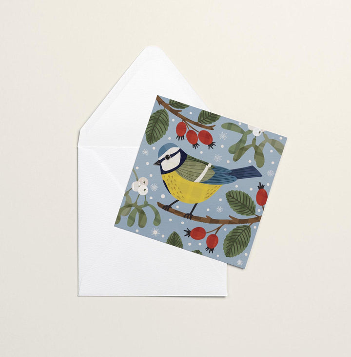 Blue Tit Christmas Card