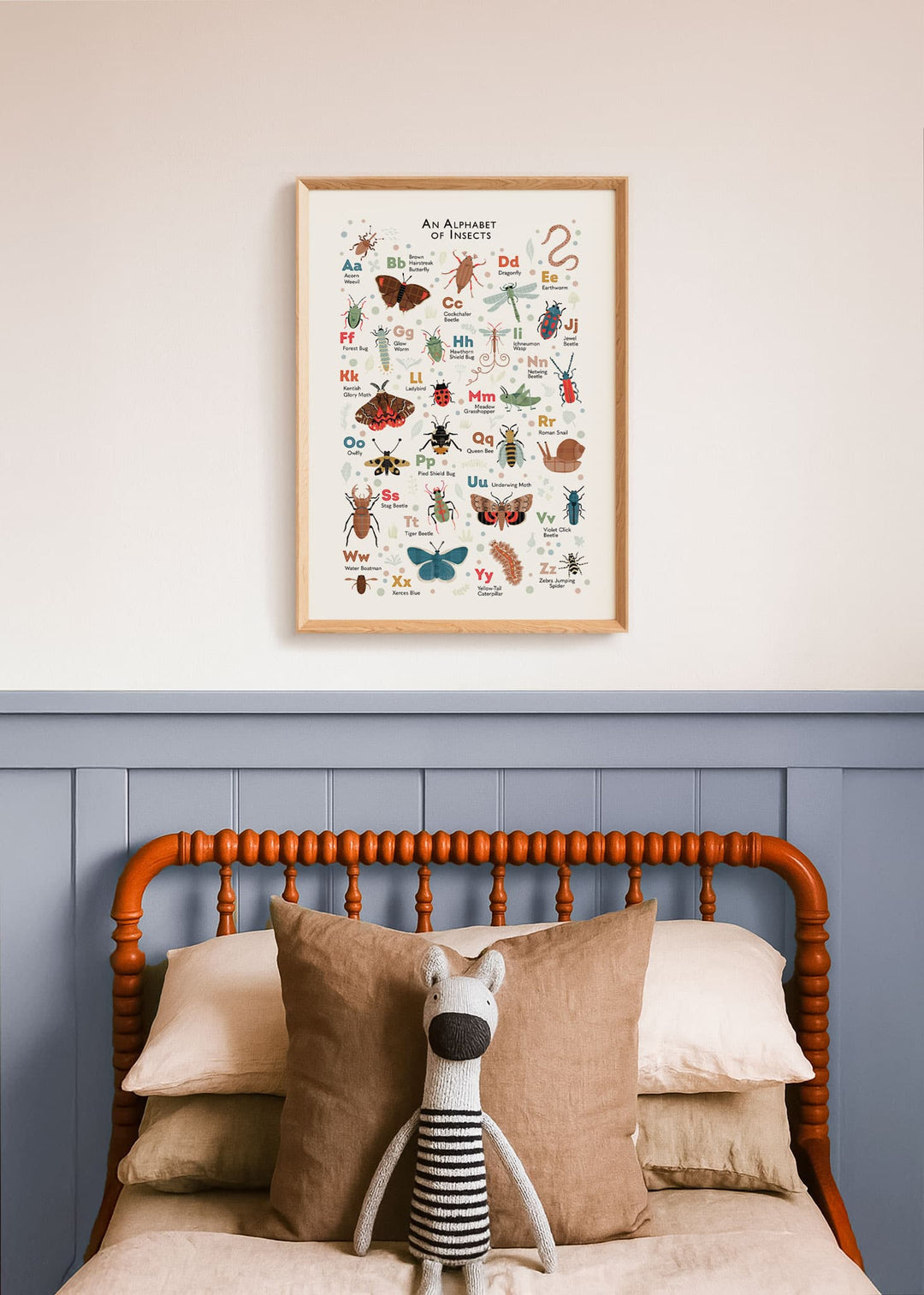 Insect Alphabet Print — Nature ABC Wall Art for Children&