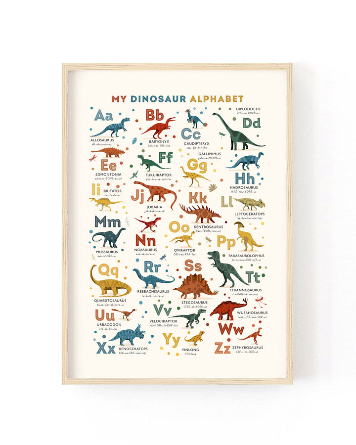 Dinosaur Alphabet Art Print