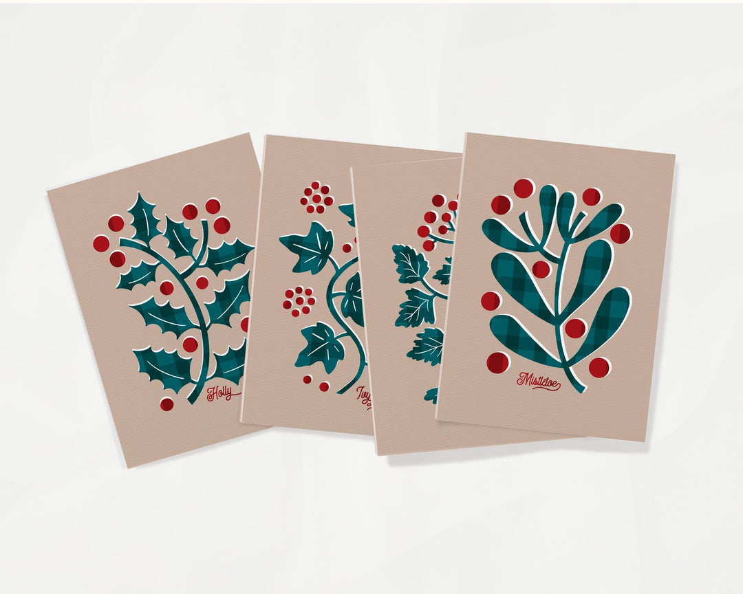 Modern Luxury Christmas Card Multipack – Christmas Foliage - PaperPaintPixels