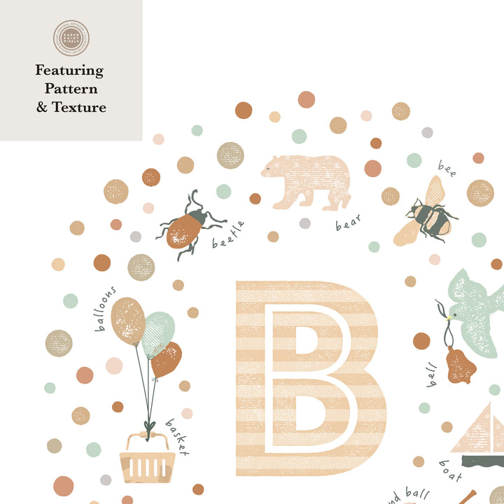 Personalised Neutral Initial Letter B Kids Name Print