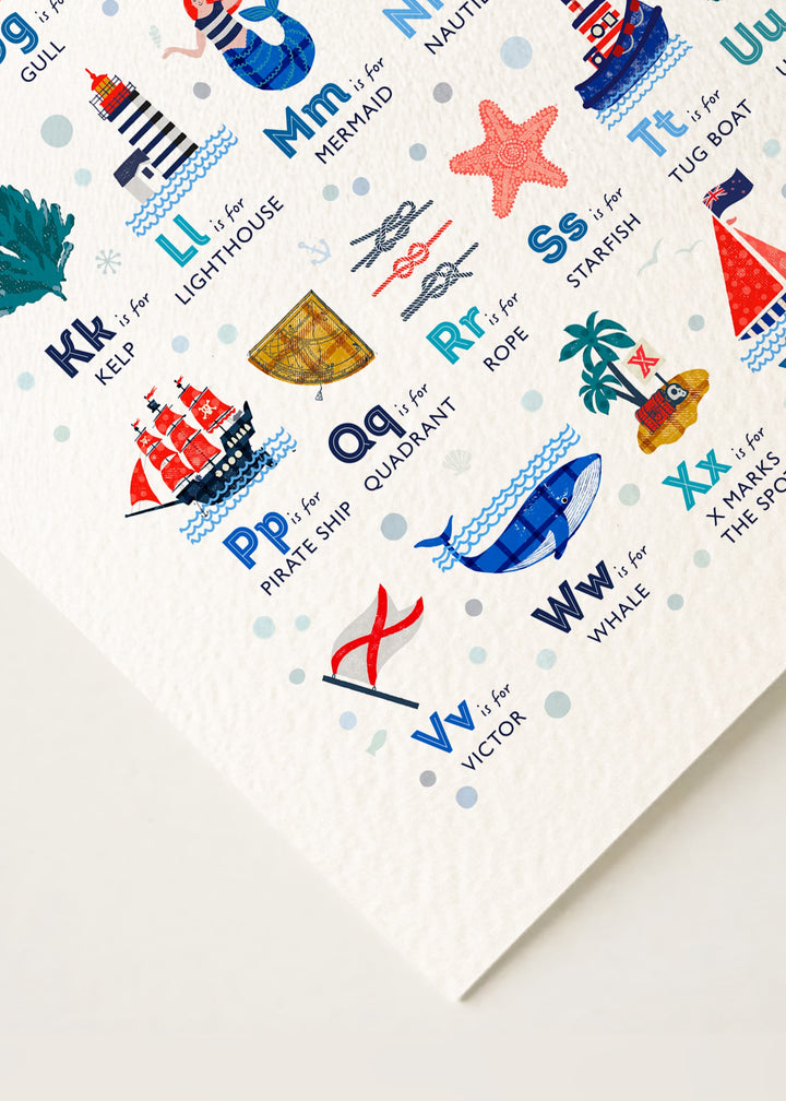 A Nautical Alphabet Print, from Anchor to Zooplankton
