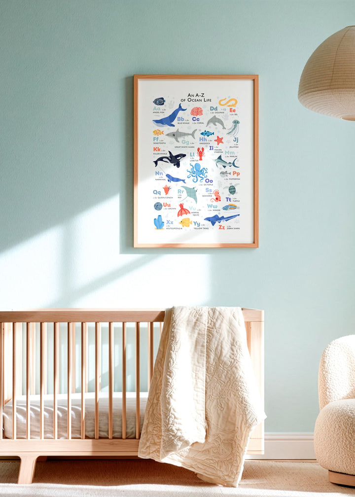 A to Z of the Sea, an Ocean Animals Alphabet Print
