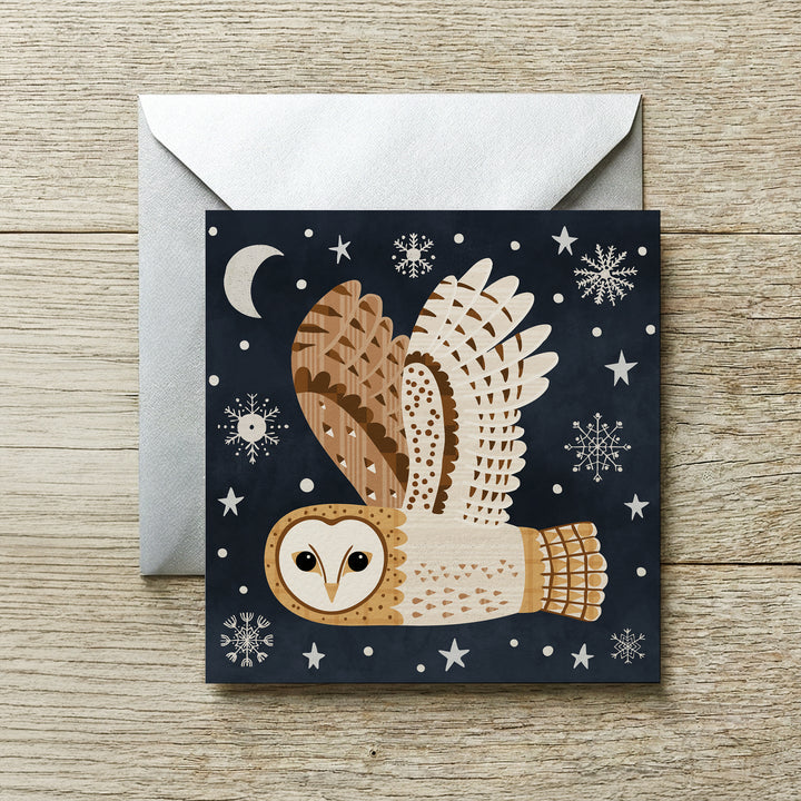 British Barn Owl Christmas Card