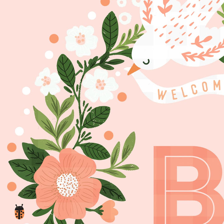'B is for Baby'-New Baby Card  in Pink