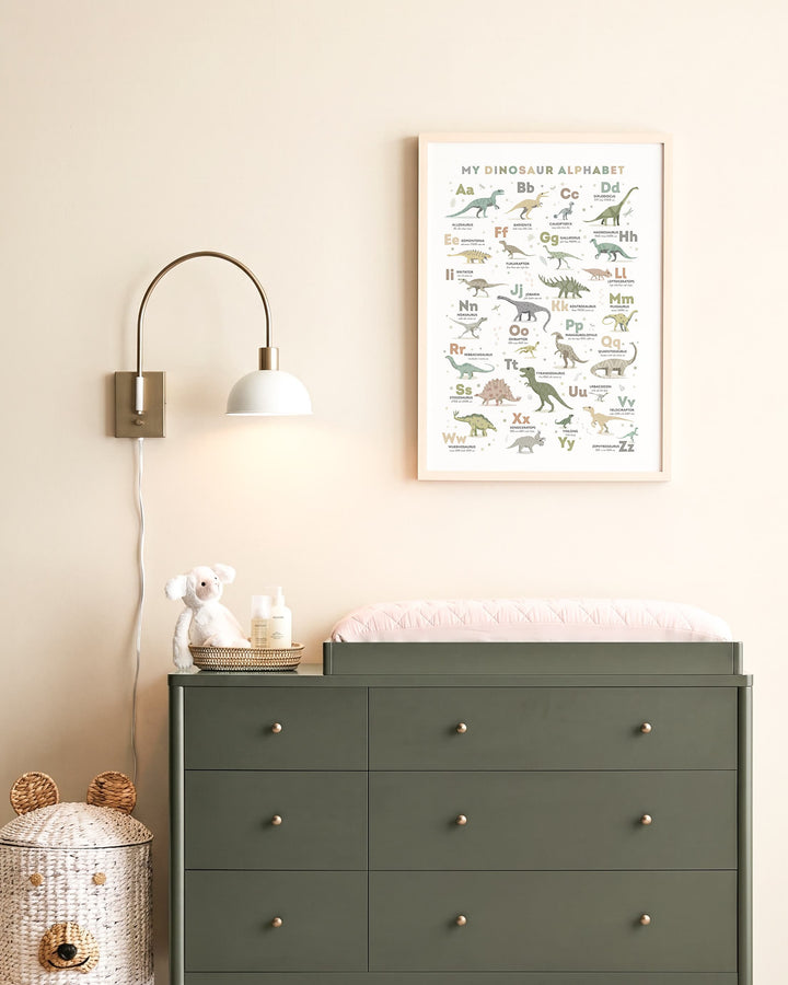 Dinosaur Alphabet Poster (in Earth Tone Colours)