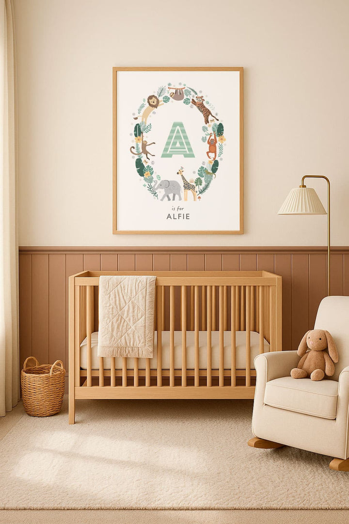 Personalised Safari Nursery Name Print - PaperPaintPixels