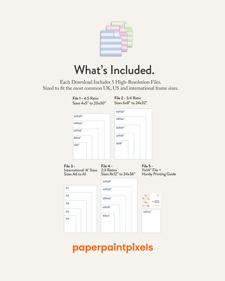 Information sheet about included files for high-resolution prints with &