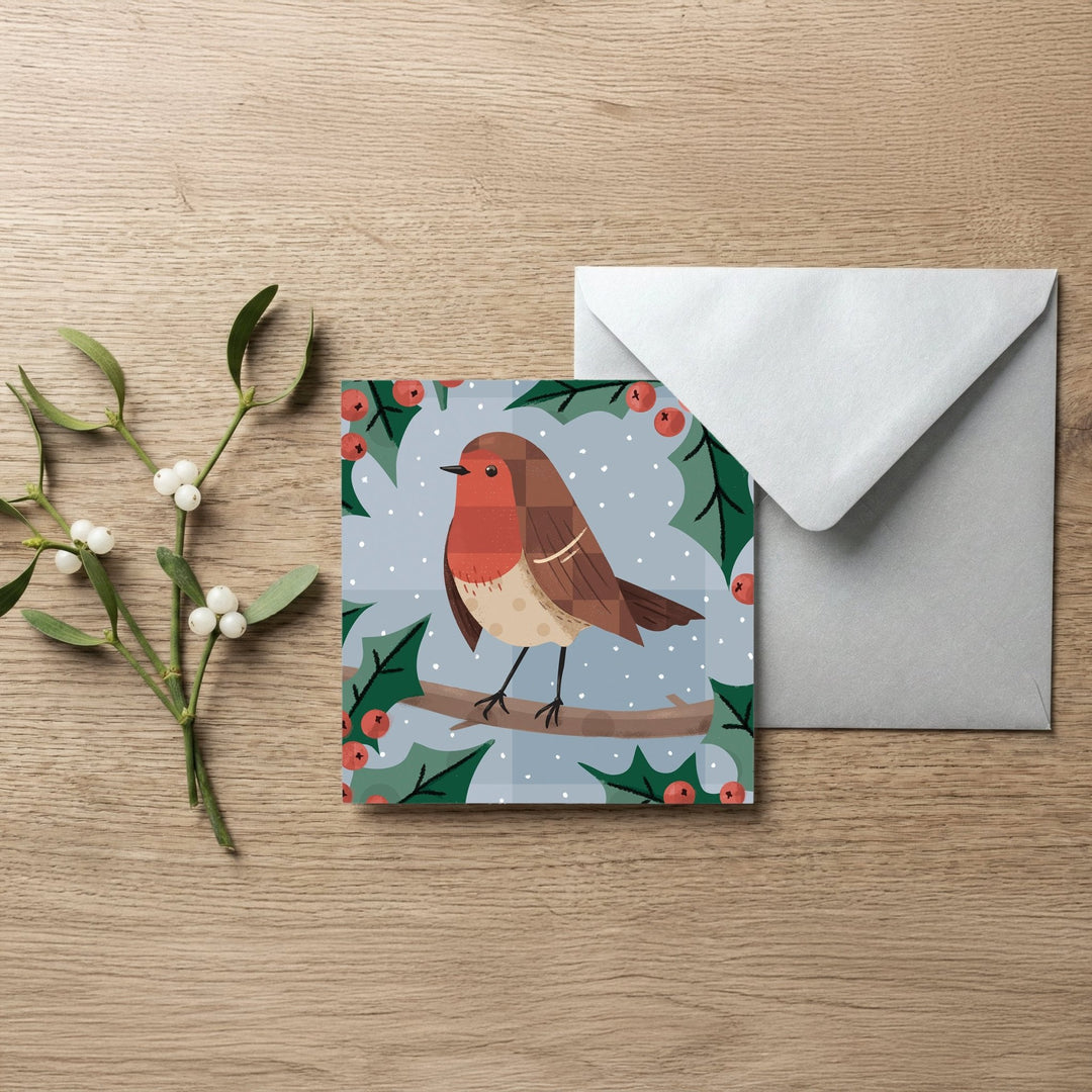 Robin Christmas Card - PaperPaintPixels