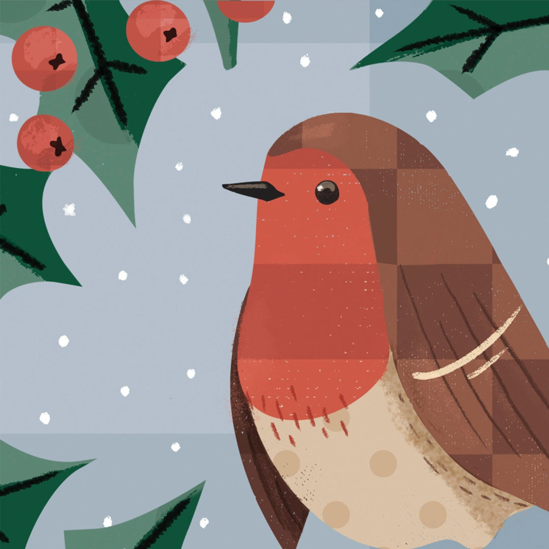 Robin Christmas Card - PaperPaintPixels