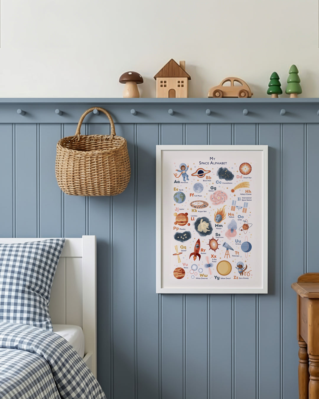 Personalised Space Alphabet Print | Solar System ABC Poster & Nursery Wall Art