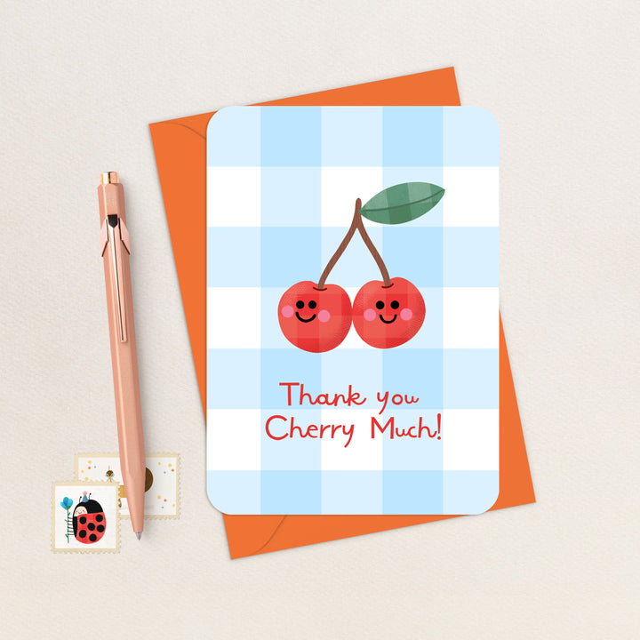 Thank You Cherry Much Card, Cute Funny Thank You Card