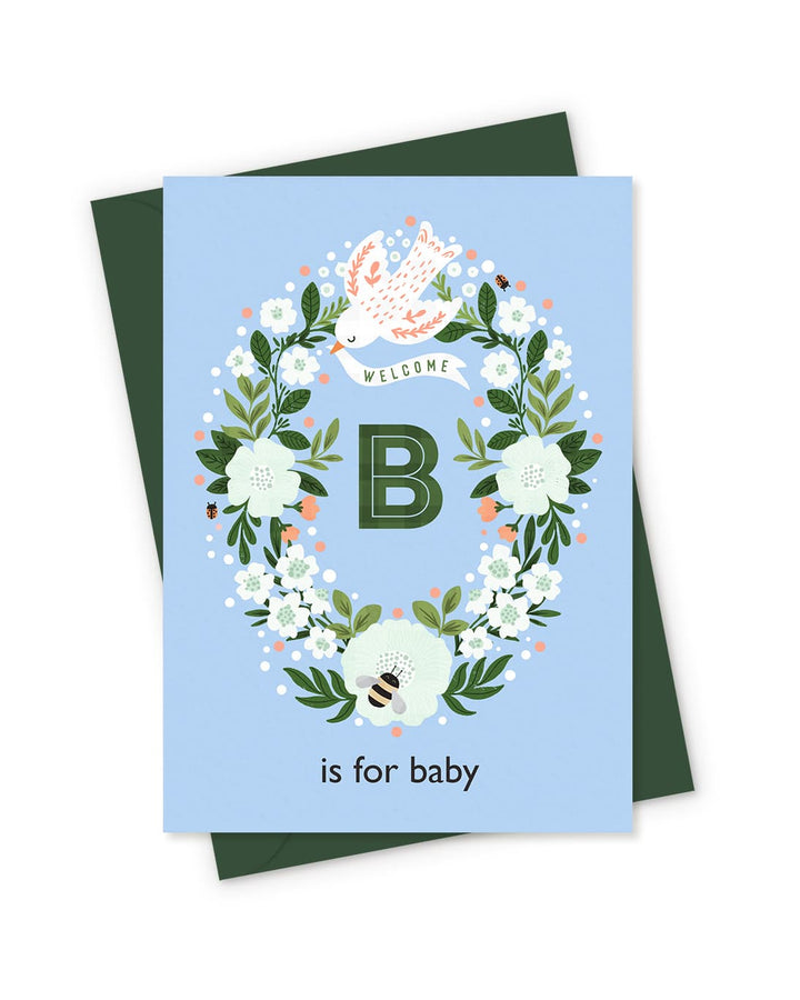 The 'B is for Baby' Floral Wreath Card