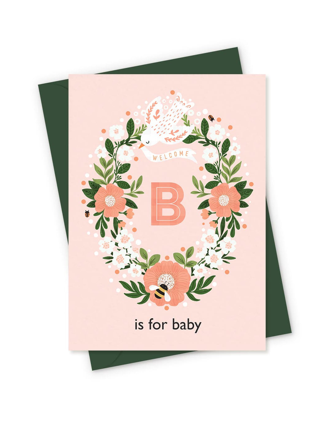 The 'B is for Baby' Floral Wreath Card