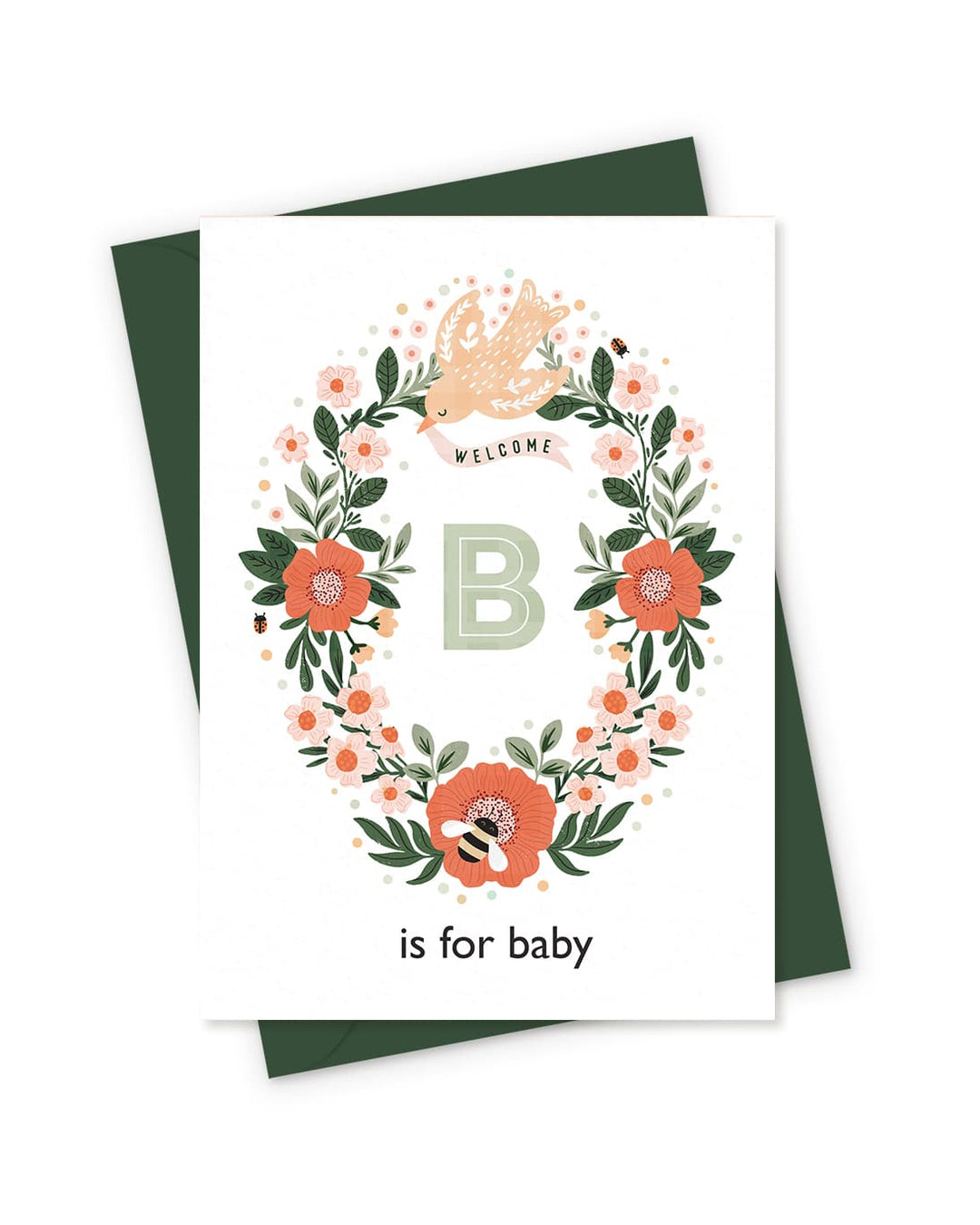 The 'B is for Baby' Floral Wreath Card