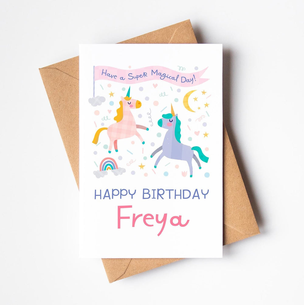 The Enchanted Unicorn Birthday Card - PaperPaintPixels