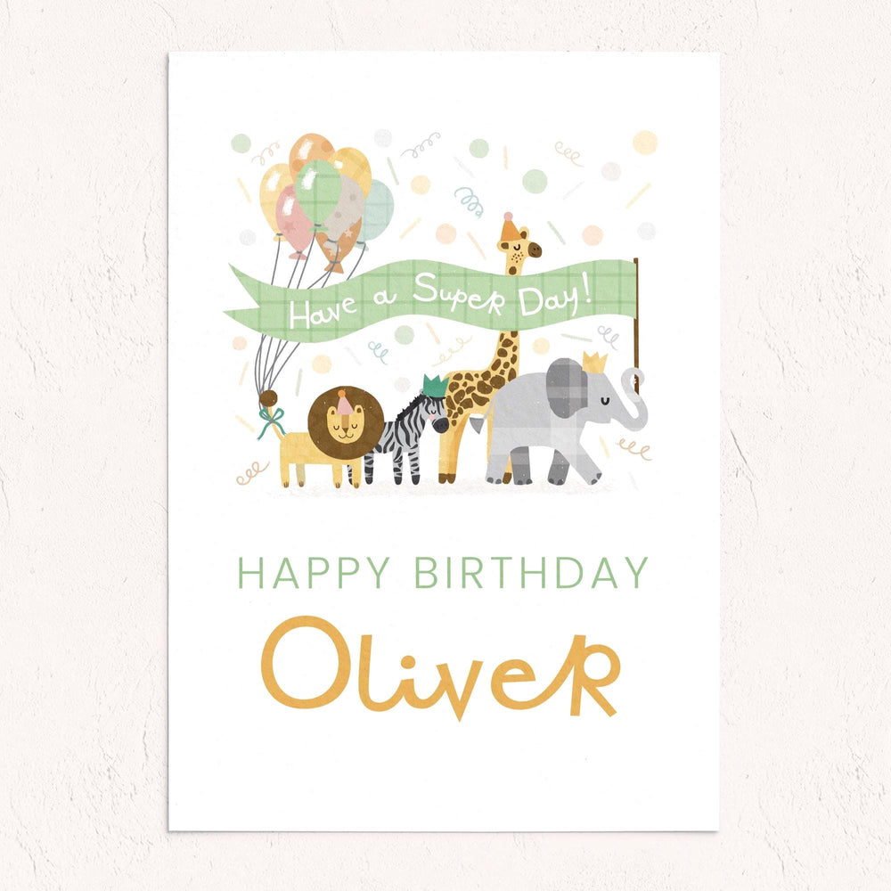 The Safari Celebration Personalised Card - PaperPaintPixels