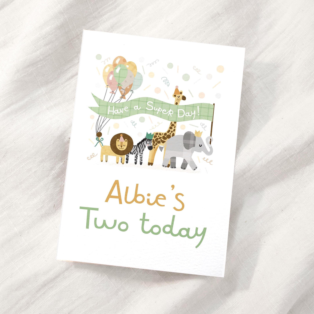 The 'Two - rrific' Safari Birthday Card - PaperPaintPixels
