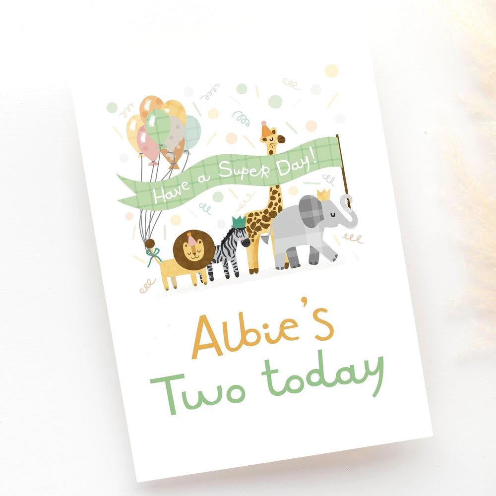 The 'Two - rrific' Safari Birthday Card - PaperPaintPixels