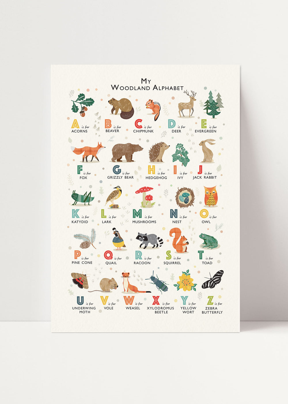 The Whispering Oak Woodland Alphabet - PaperPaintPixels