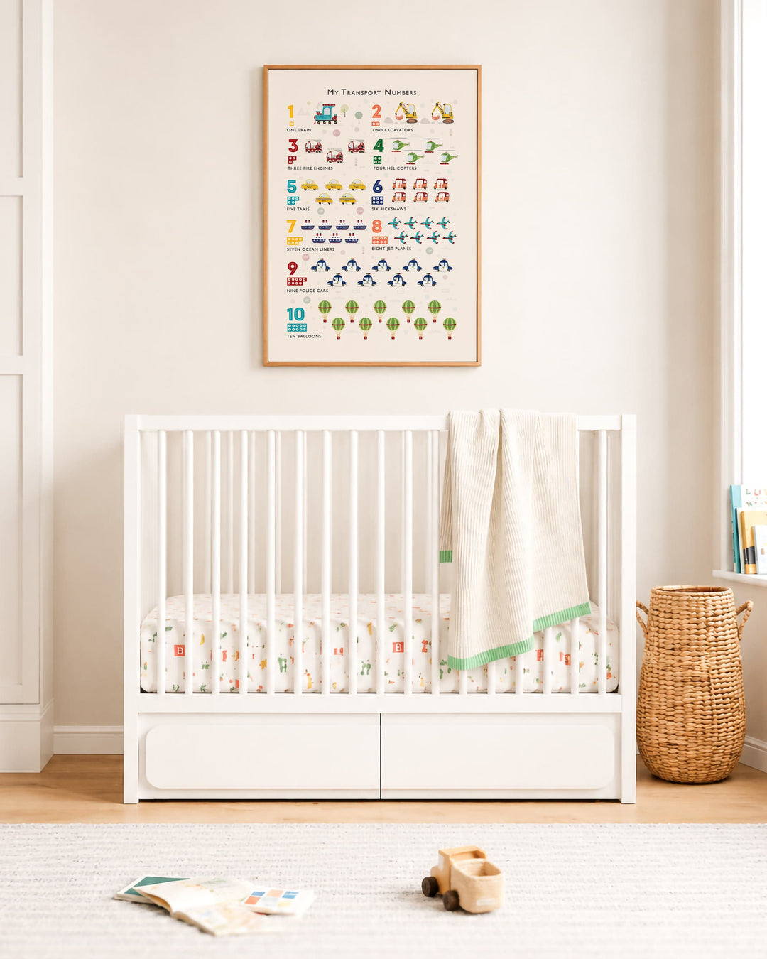 Transport Counting Vehicles Nursery Print