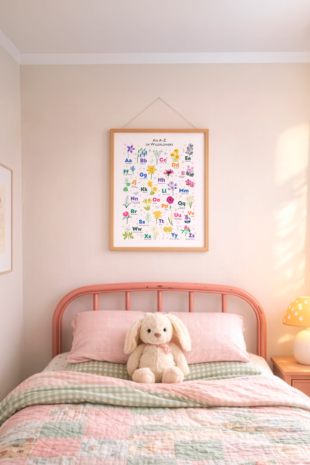 British Wildflower Alphabet Print | Botanical Wall Art | ABC Nursery Poster