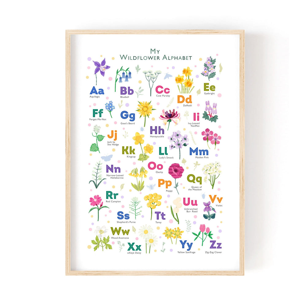 Wildflower A - Z Alphabet Print - PaperPaintPixels