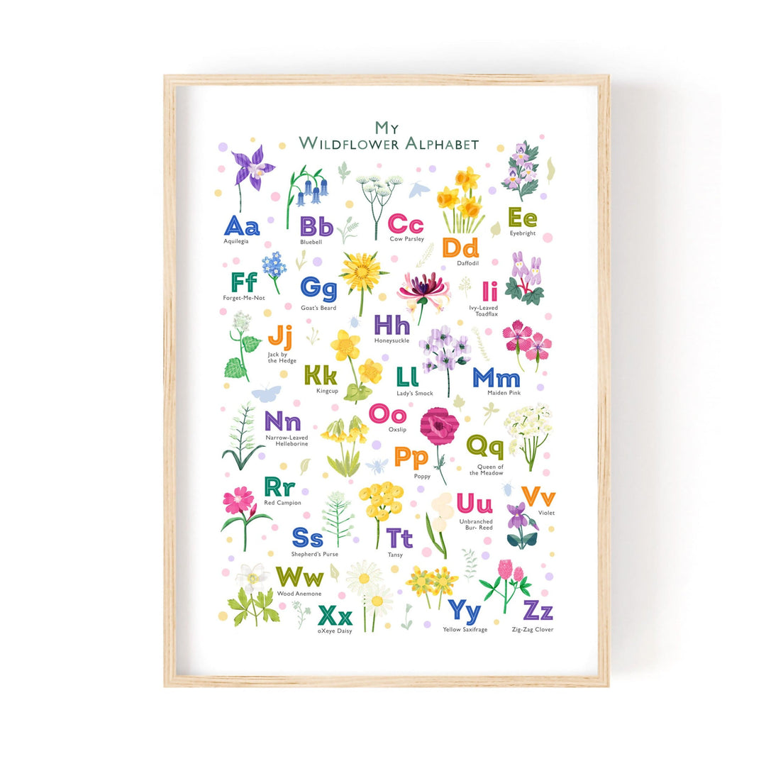 Wildflower A - Z Alphabet Print - PaperPaintPixels