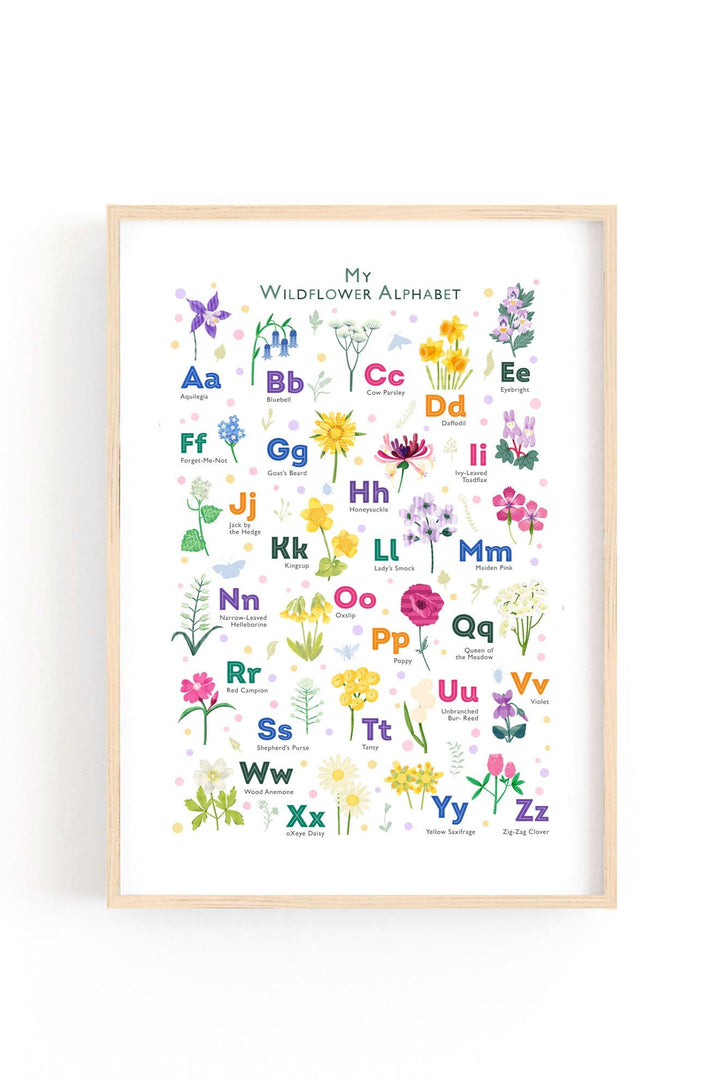 Wildflower A - Z Alphabet Print - PaperPaintPixels
