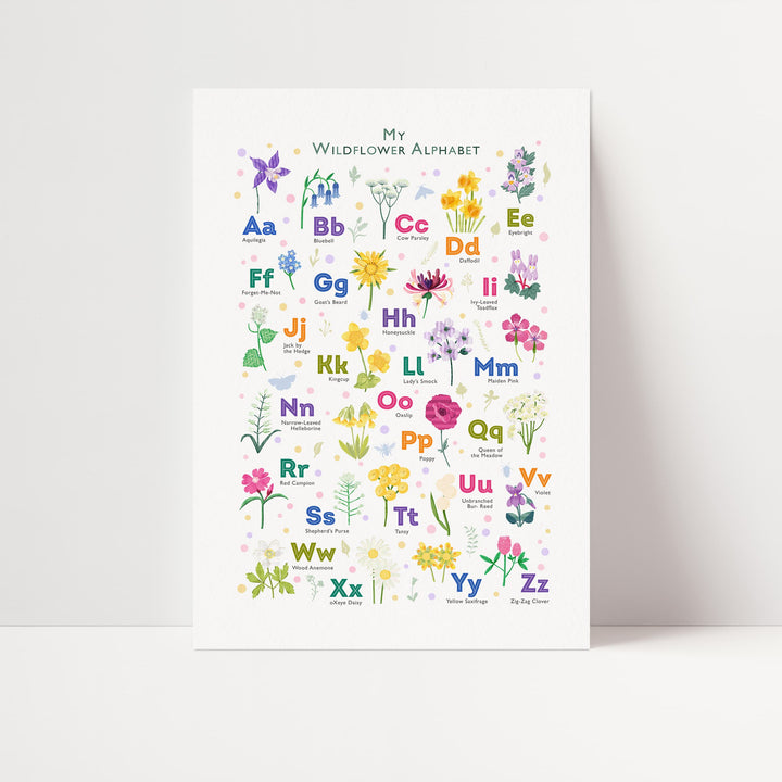 Wildflower A - Z Alphabet Print - PaperPaintPixels