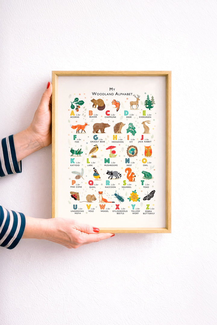 Forest Alphabet Print — Nature ABC Wall Art for Children&