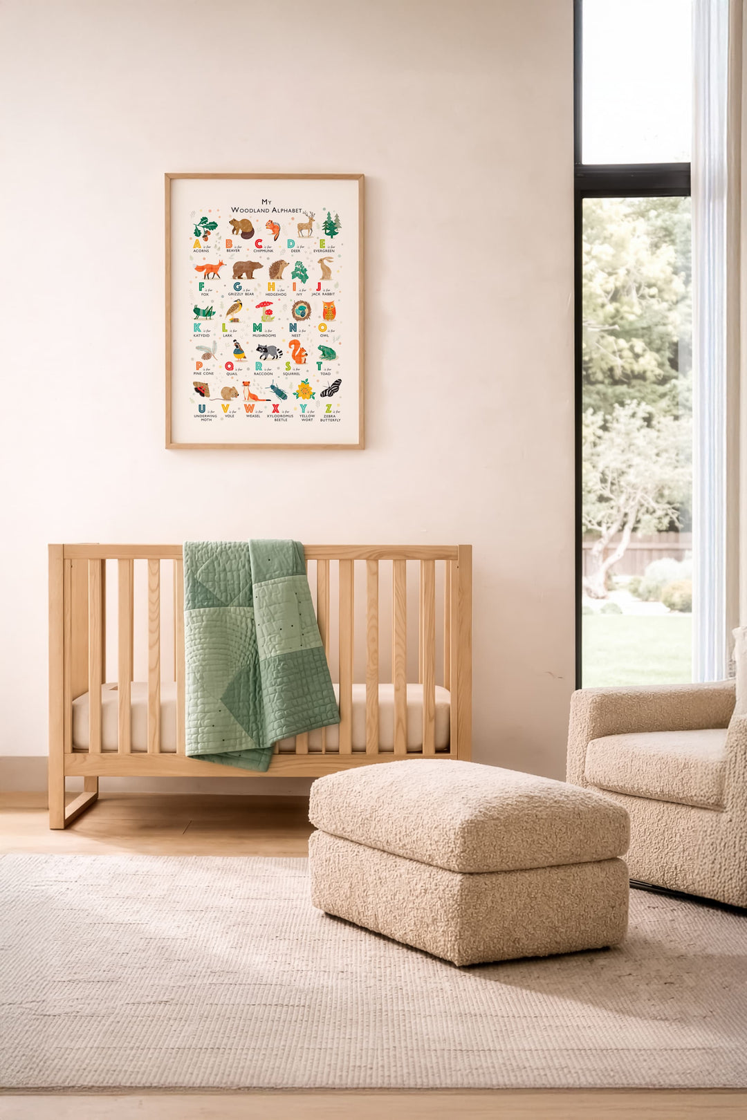 Forest Alphabet Print — Nature ABC Wall Art for Children&