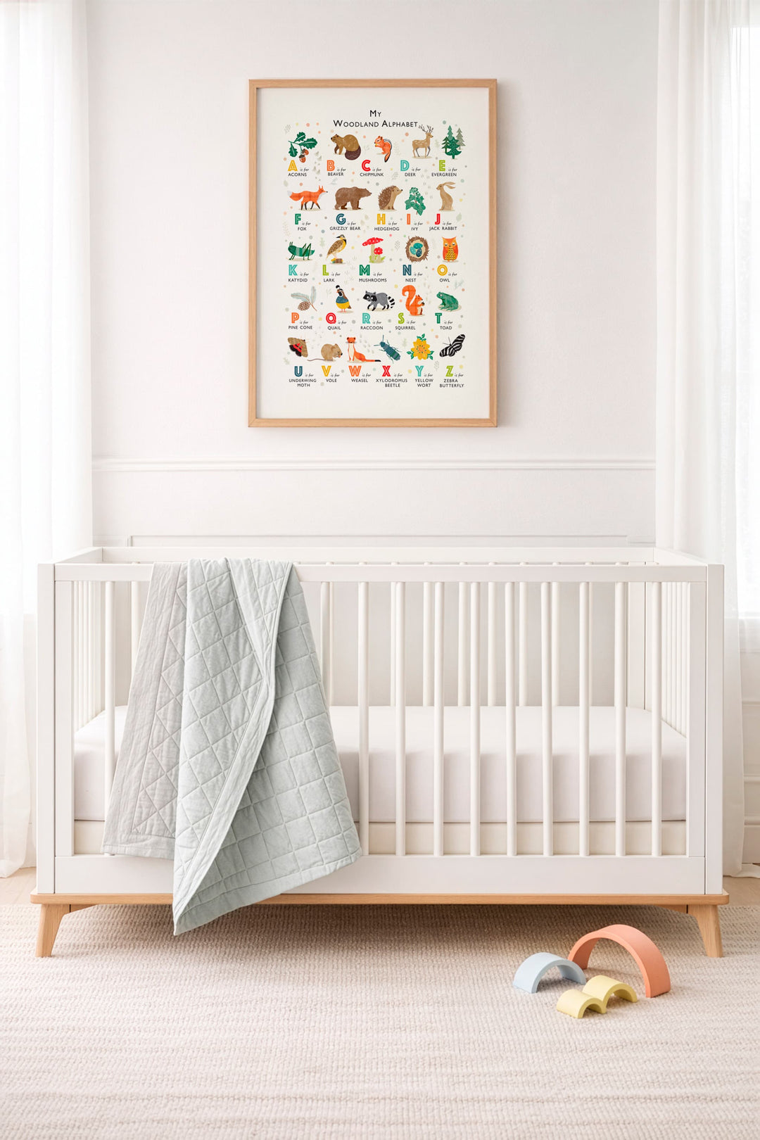 Forest Alphabet Print — Nature ABC Wall Art for Children&