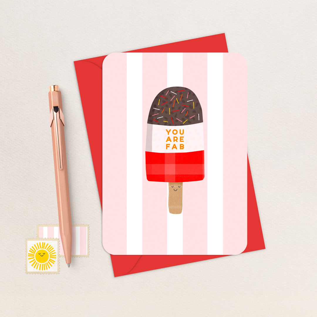 You Are Fab Card, Cute Ice Lolly Birthday Card