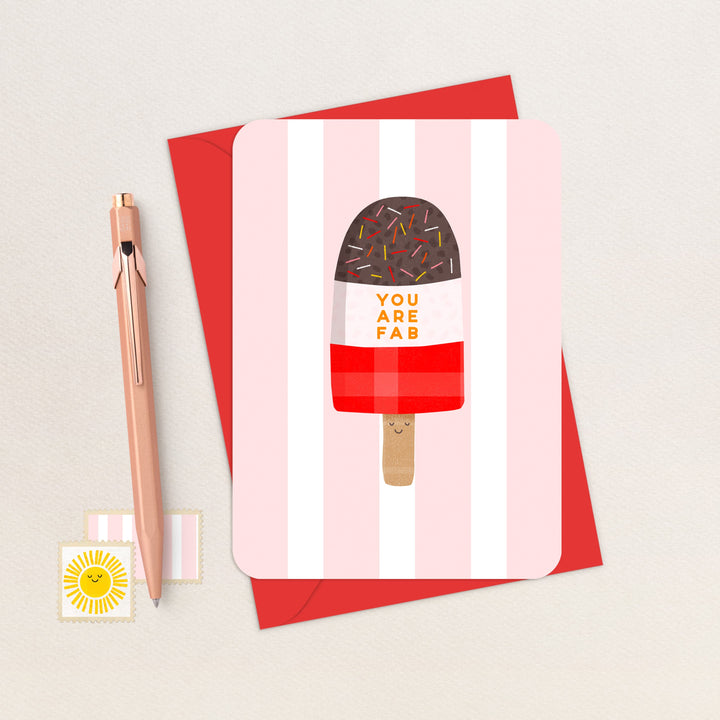 You Are Fab Card, Cute Ice Lolly Birthday Card