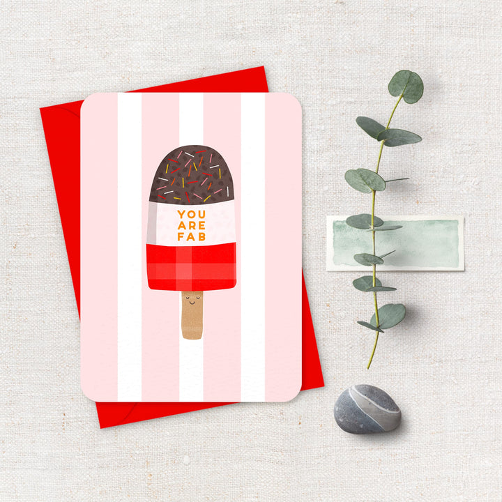 You Are Fab Card, Cute Ice Lolly Birthday Card