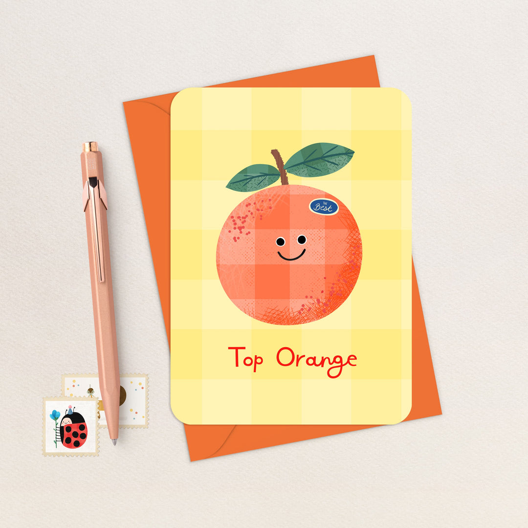 Top Orange Card, Cute Funny Appreciation Card with Orange