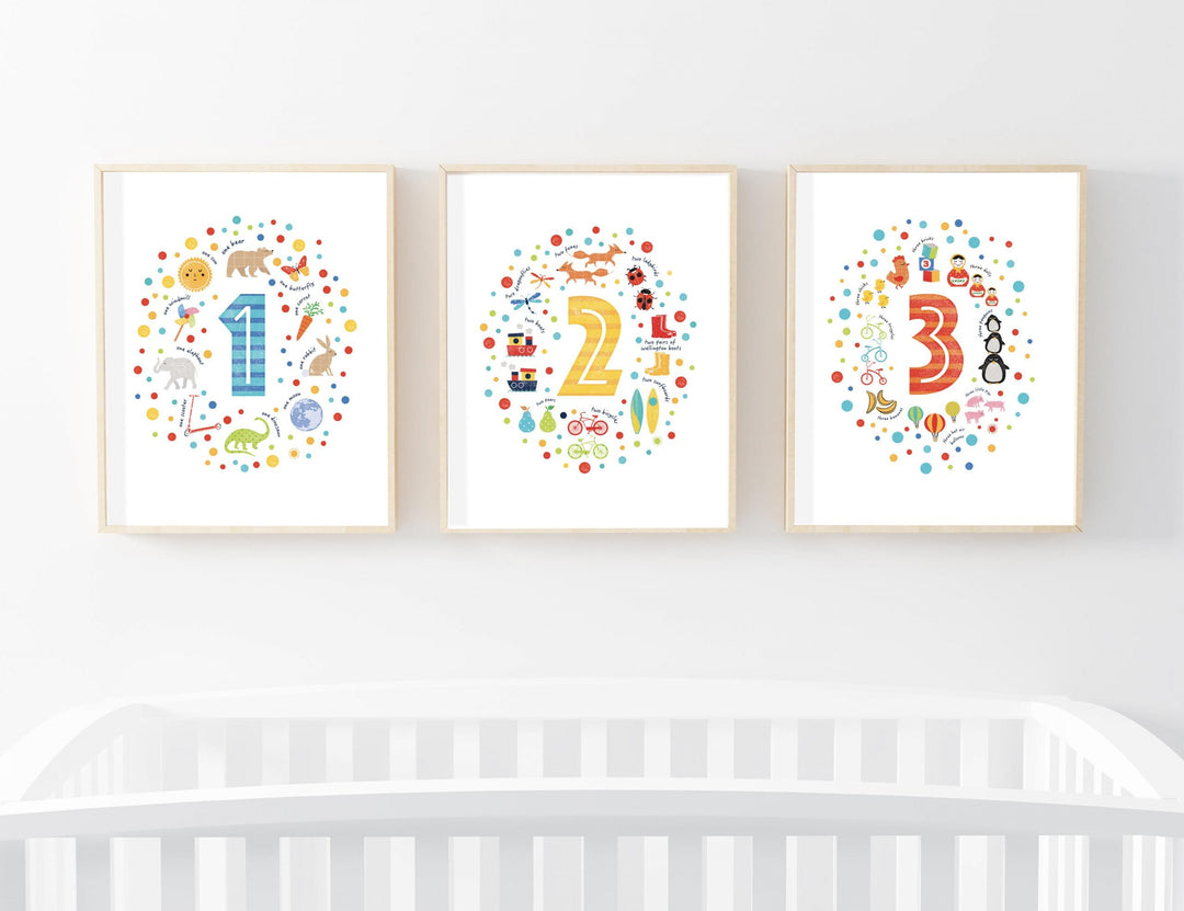 Set of 123 Numbers Prints - PaperPaintPixels