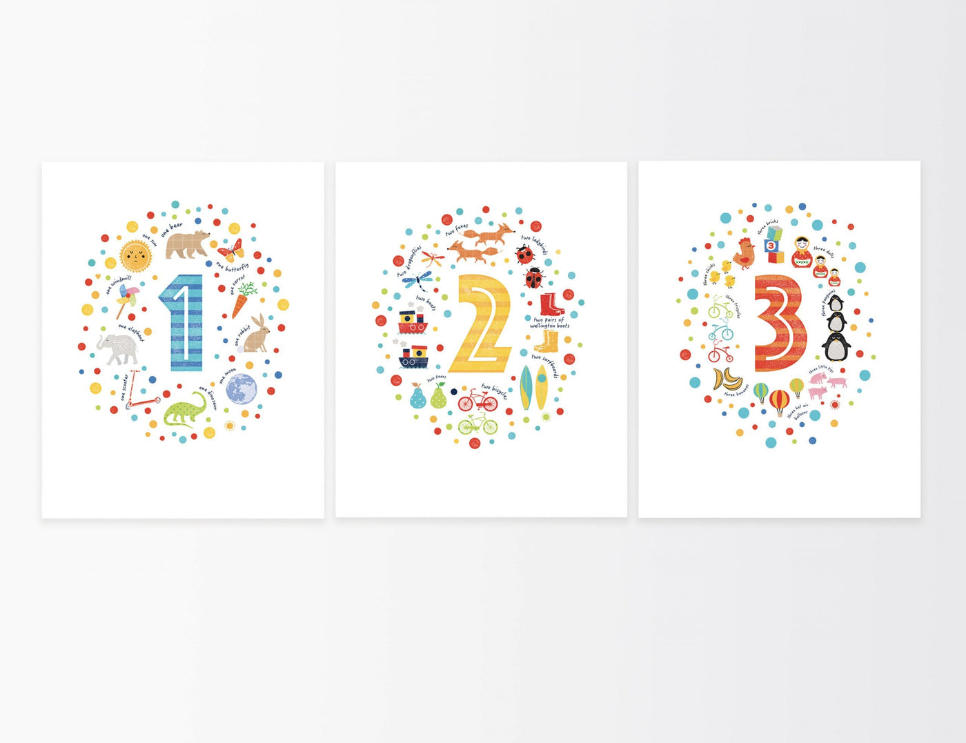 Set of 123 Numbers Prints - PaperPaintPixels