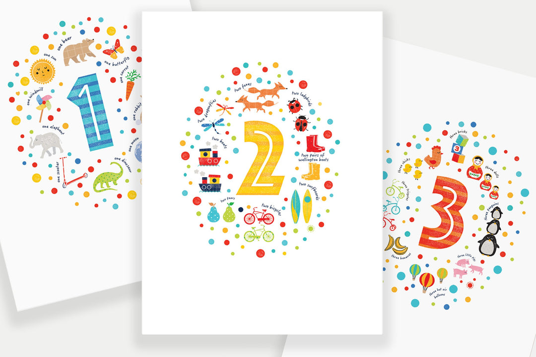 Set of 123 Numbers Prints - PaperPaintPixels
