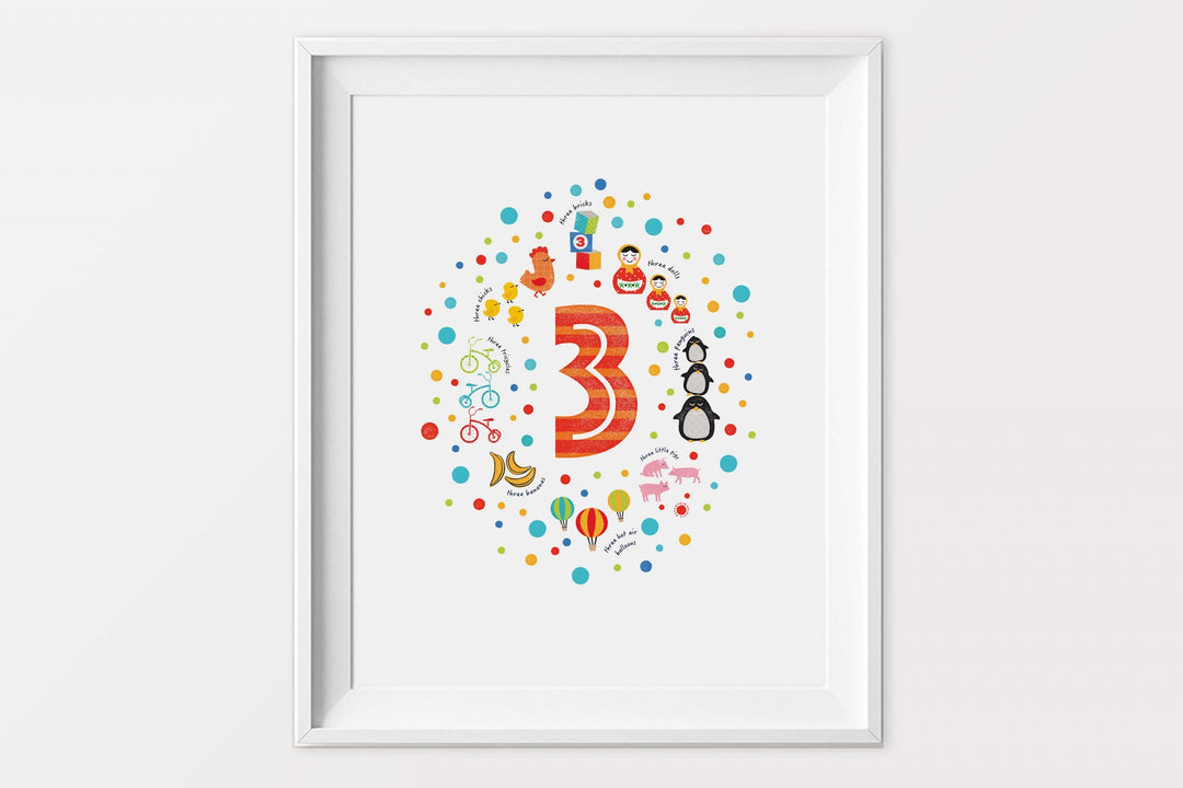 Set of 123 Numbers Prints - PaperPaintPixels