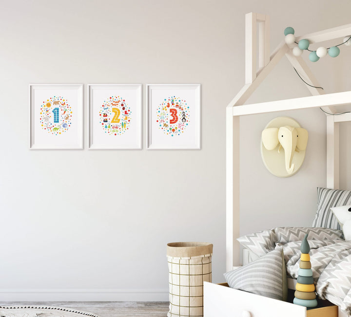 Set of 123 Numbers Prints - PaperPaintPixels
