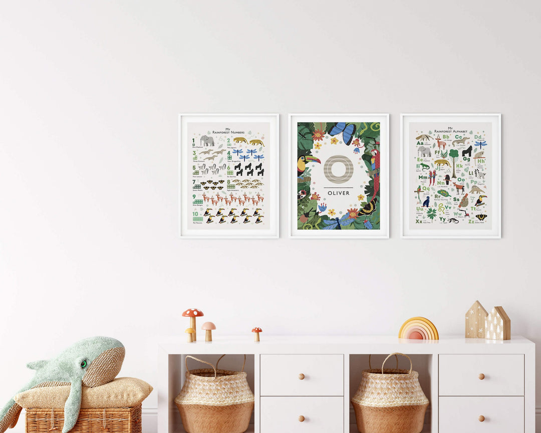 Personalised Rainforest Nursery Wall Art - PaperPaintPixels