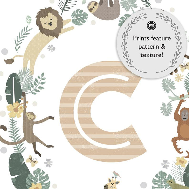 Personalised Safari Animals Nursery Decor Set - PaperPaintPixels