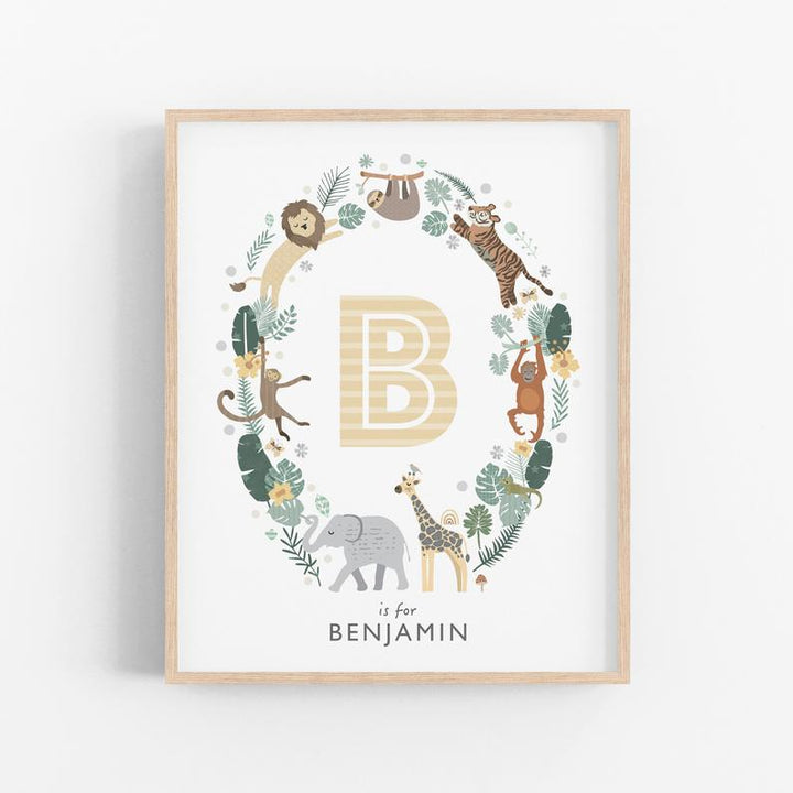Personalised Safari Animals Nursery Decor Set - PaperPaintPixels