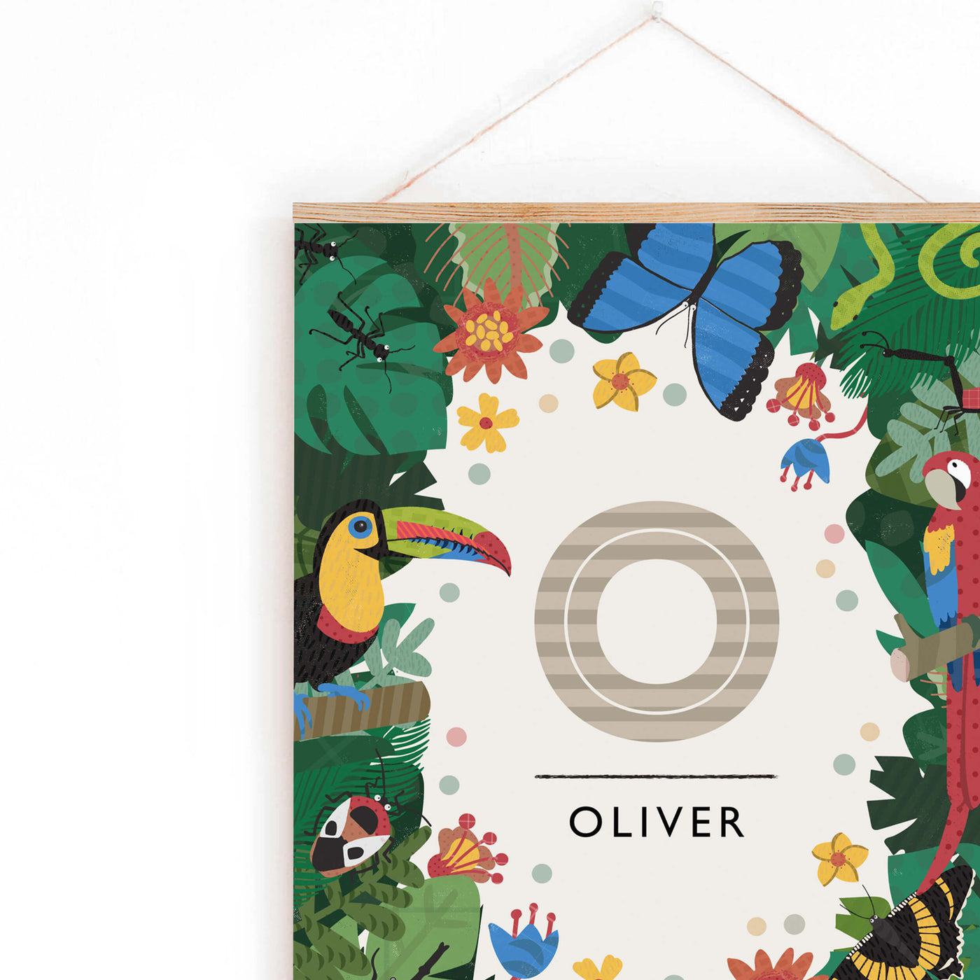 Personalised Jungle Nursery Name Print - PaperPaintPixels